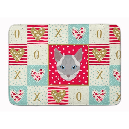 Carolines Treasures 19 x 27 in. Ojos Azules Cat Love Machine Washable Memory Foam Mat CK5139RUG